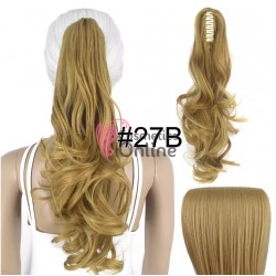Extensie de par coada ondulata cu cleste 60 cm Cod CP88827B Blond Mediu Mixt